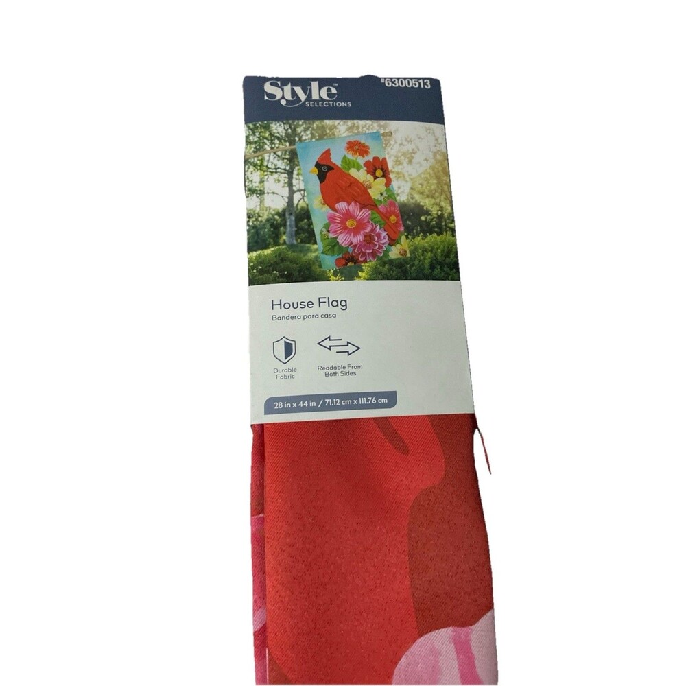 Style Selections Spring Cardinal House Flag 28" x 44" Brand New
